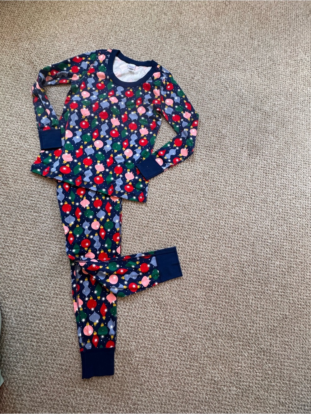 Women’s Navy Ornament Print Pajama Set